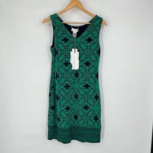 Magnolia Grace Shift Dress Sleeveless Reversible Blue Green Womens Small NWT
